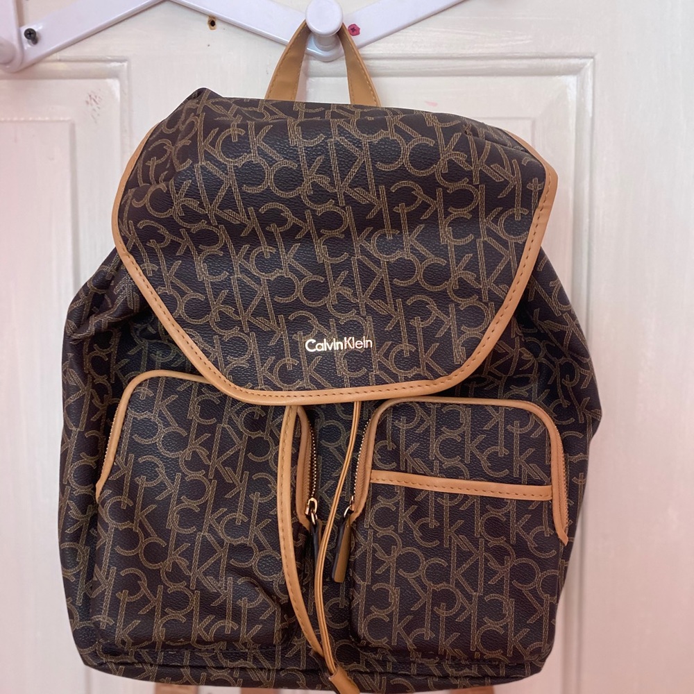 Calvin Klein Brown CK Logo Backpack (Resevered)